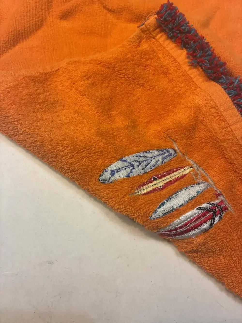 Main Street Home Creation Embroidered Surfboard Design Hand Towel
